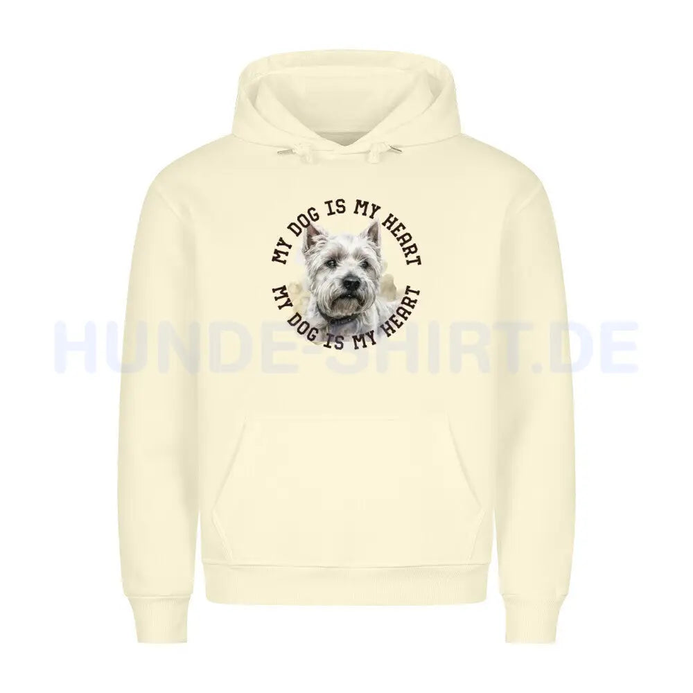 Premium Hoodie "West Highland White Terrier HEART" Beige – hunde-shirt.de