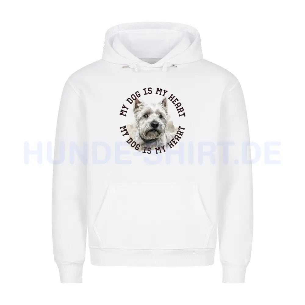 Premium Hoodie "West Highland White Terrier HEART" Weiß – hunde-shirt.de