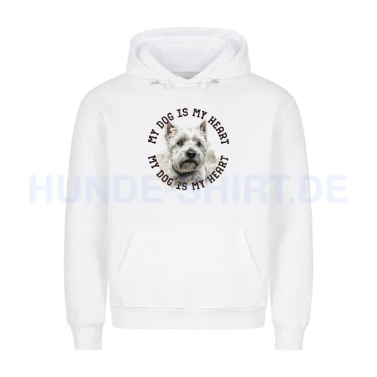 Premium Hoodie "West Highland White Terrier HEART" Weiß – hunde-shirt.de