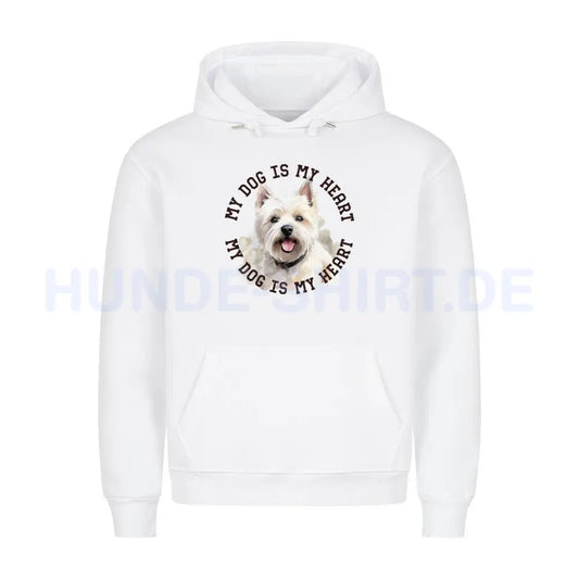 Premium Hoodie "Westie HEART" Weiß – hunde-shirt.de