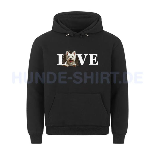 Premium Hoodie "Westie LOVE" Schwarz – hunde-shirt.de