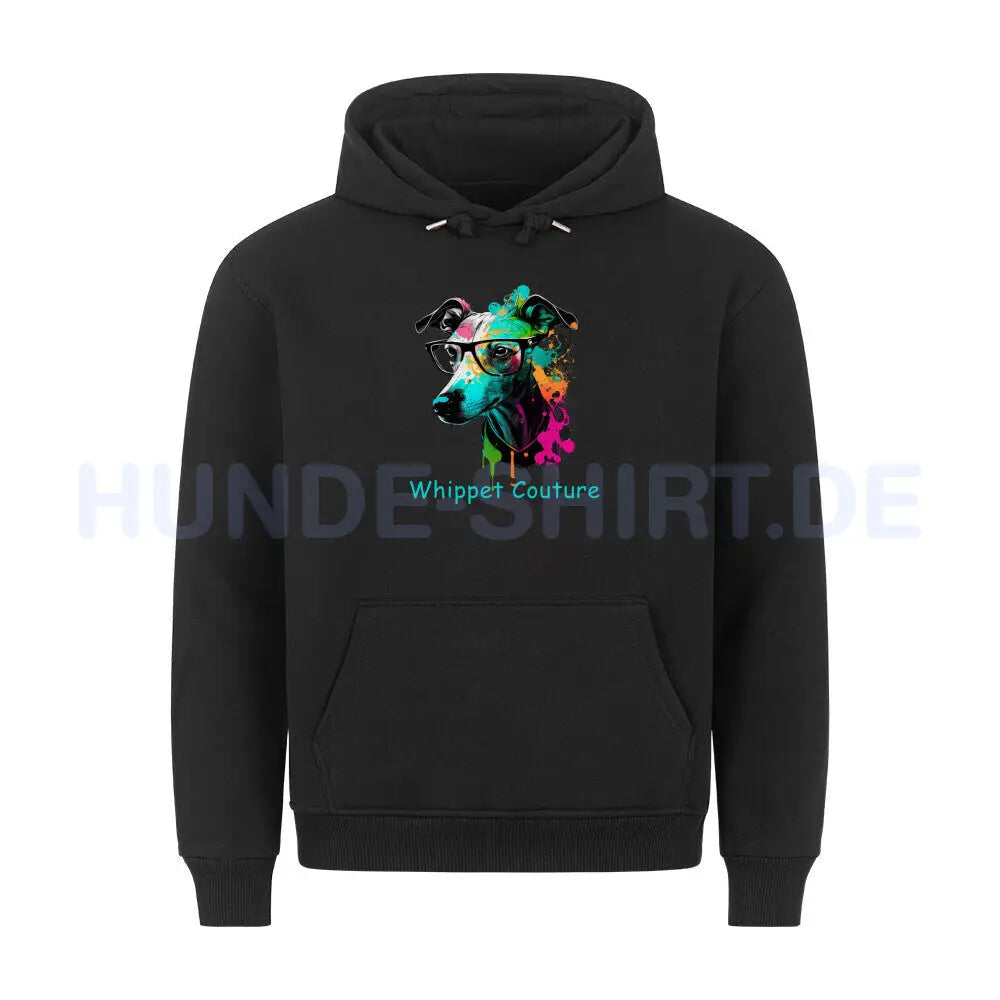 Premium Hoodie "Whippet Couture" Schwarz – hunde-shirt.de