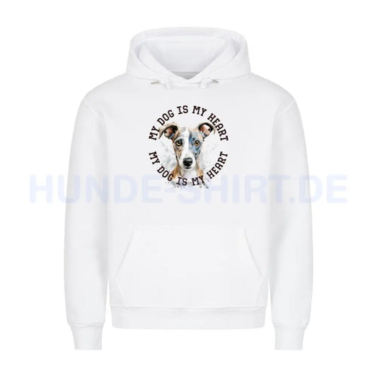 Premium Hoodie "Whippet HEART" Weiß – hunde-shirt.de