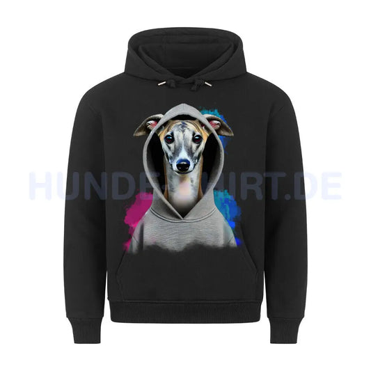 Premium Hoodie "Whippet Hooded" Schwarz – hunde-shirt.de