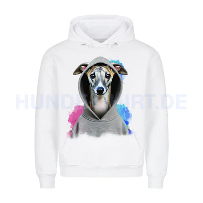 Premium Hoodie "Whippet Hooded" Weiß – hunde-shirt.de