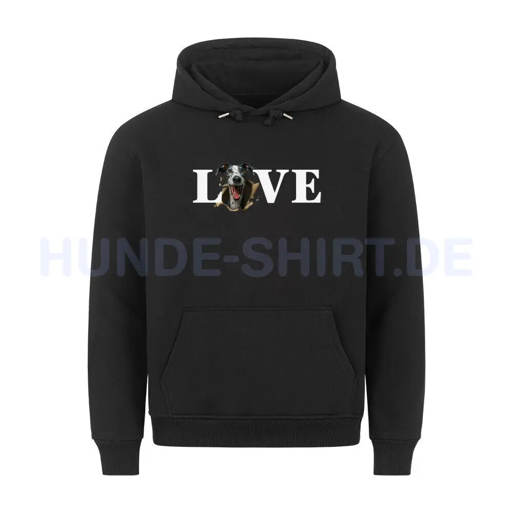 Premium Hoodie "Whippet - LOVE" Schwarz – hunde-shirt.de