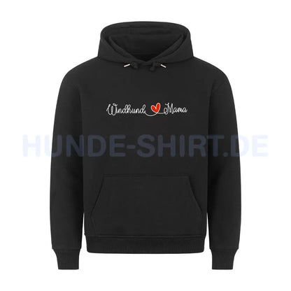 Premium Hoodie "Windhund - Mama" Schwarz – hunde-shirt.de