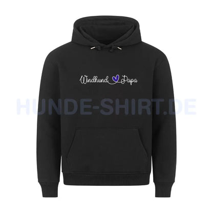 Premium Hoodie "Windhund - Papa" Schwarz – hunde-shirt.de