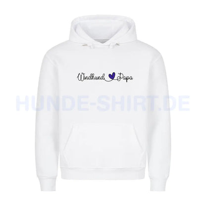 Premium Hoodie "Windhund - Papa" Weiß – hunde-shirt.de