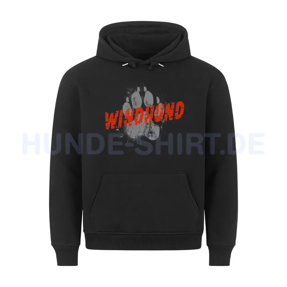 Premium Hoodie "Windhund - PAW" Schwarz – hunde-shirt.de