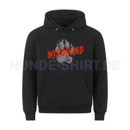 Premium Hoodie "Windhund - PAW" Schwarz – hunde-shirt.de