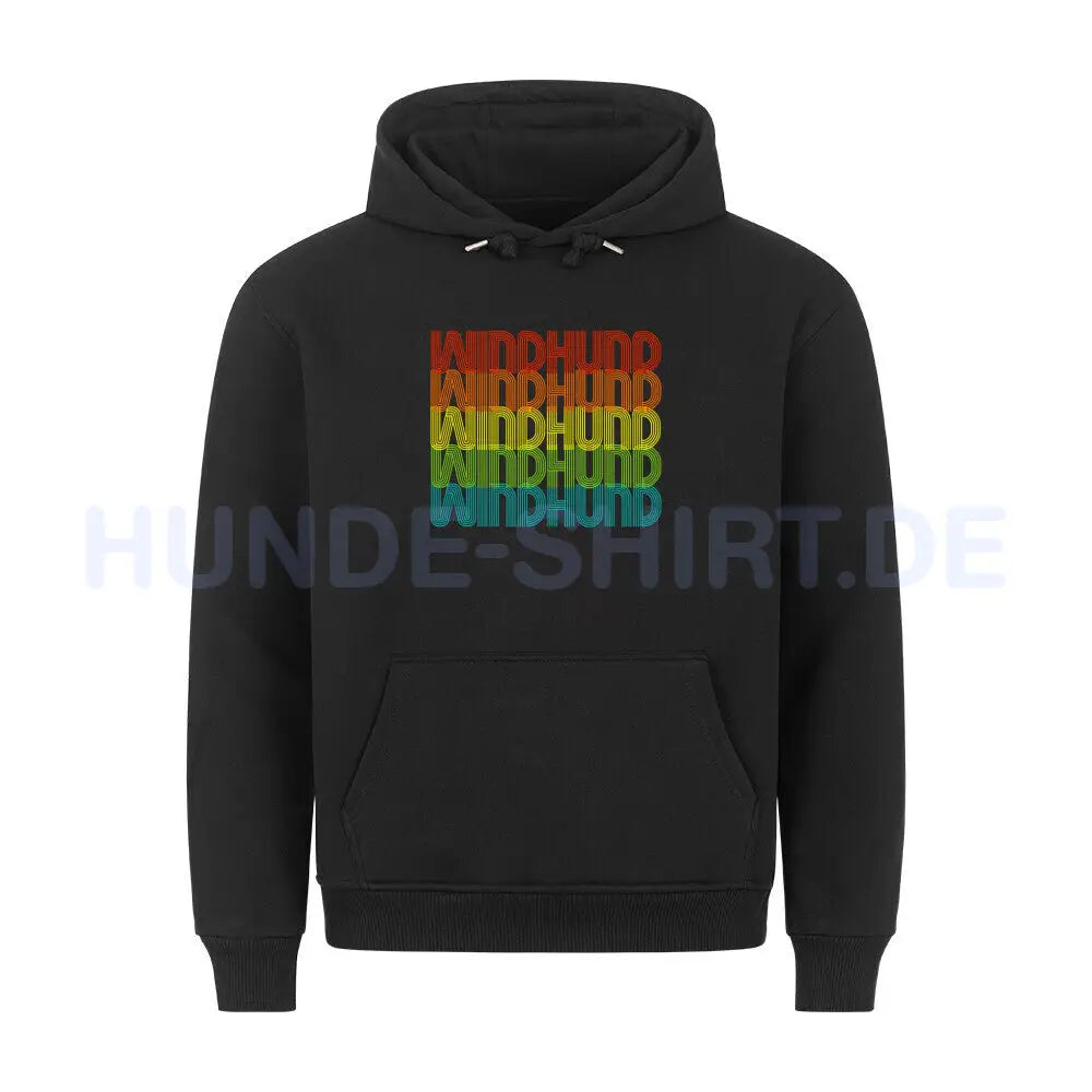 Premium Hoodie "Windhund - RETRO" Schwarz – hunde-shirt.de