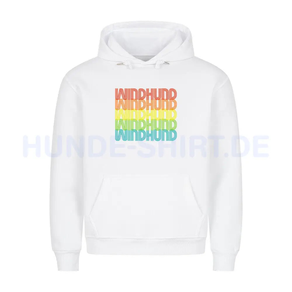 Premium Hoodie "Windhund - RETRO" Weiß – hunde-shirt.de