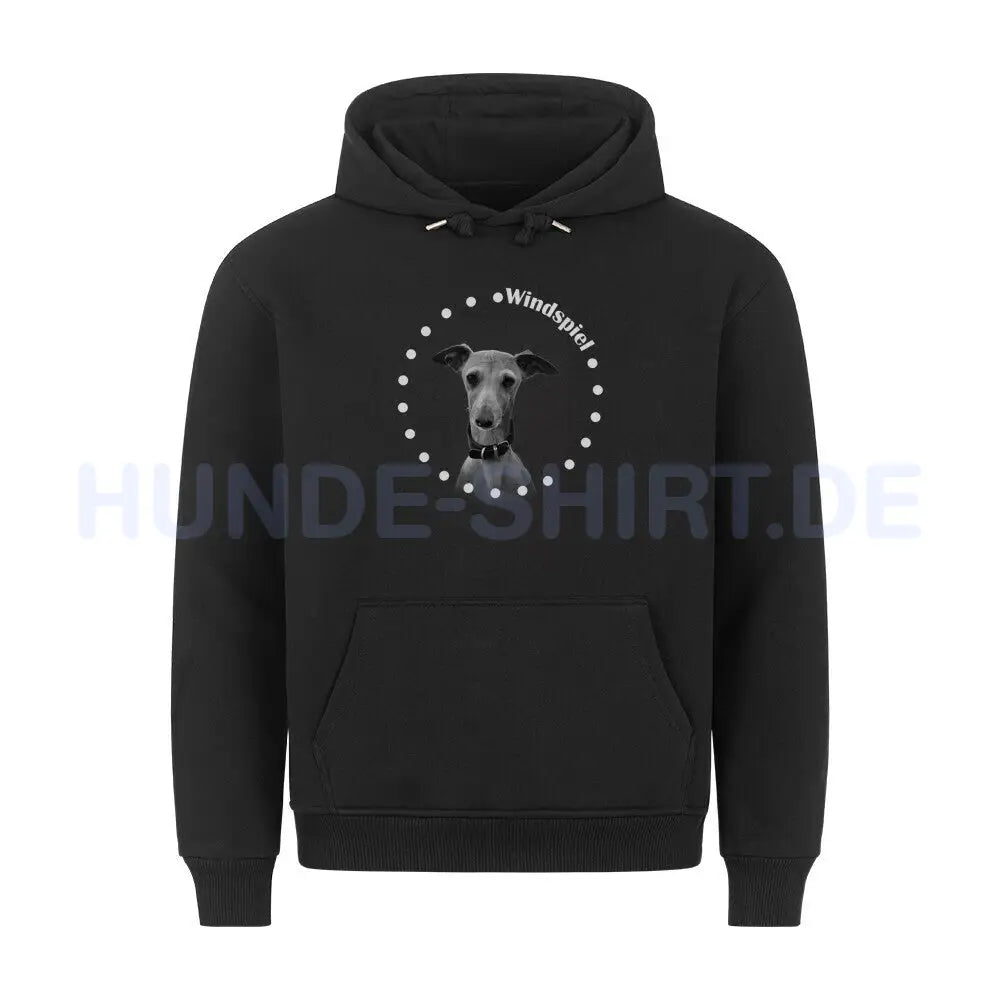 Premium Hoodie "Windspiel Rounded" Schwarz – hunde-shirt.de