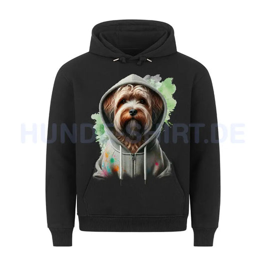 Premium Hoodie "Wirehaired Korthals Hooded" Schwarz – hunde-shirt.de