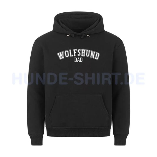 Premium Hoodie "Wolfshund - DAD" Schwarz – hunde-shirt.de