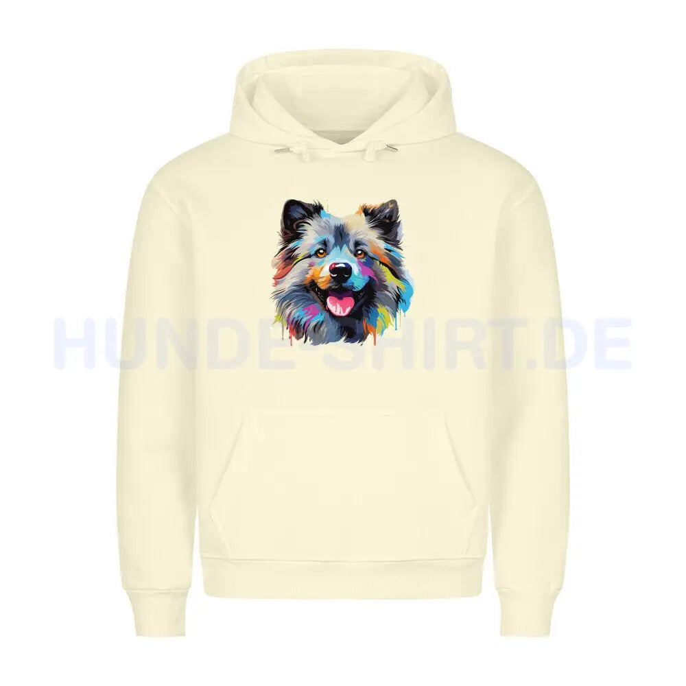 Premium Hoodie "Wolfsspitz - ART" Beige – hunde-shirt.de