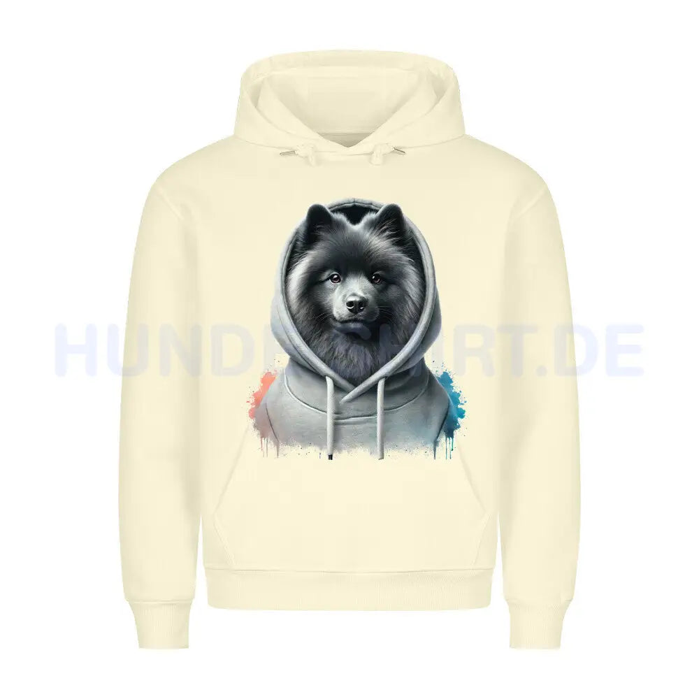 Premium Hoodie "Wolfsspitz Hooded" Beige – hunde-shirt.de