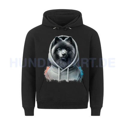 Premium Hoodie "Wolfsspitz Hooded" Schwarz – hunde-shirt.de