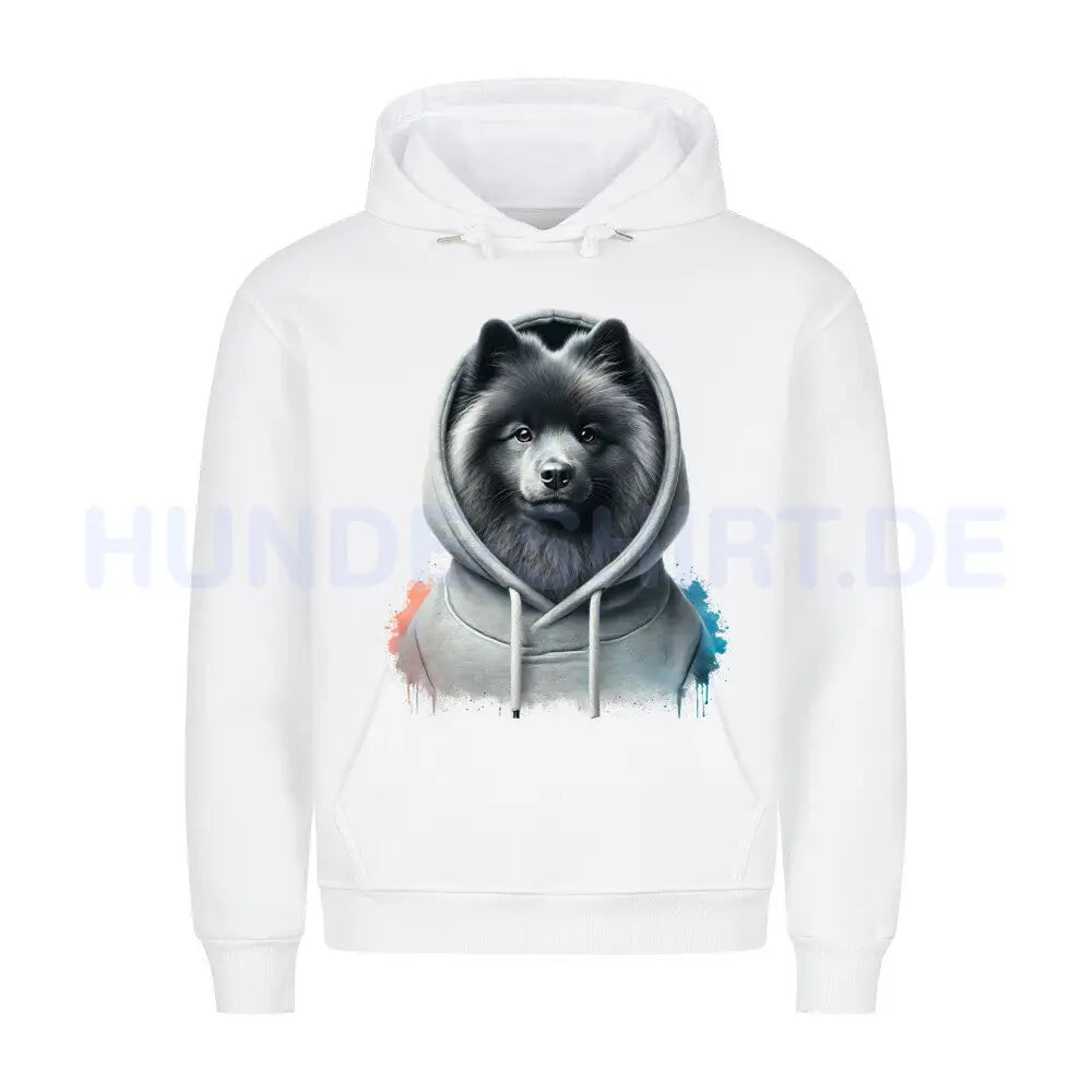 Premium Hoodie "Wolfsspitz Hooded" Weiß – hunde-shirt.de