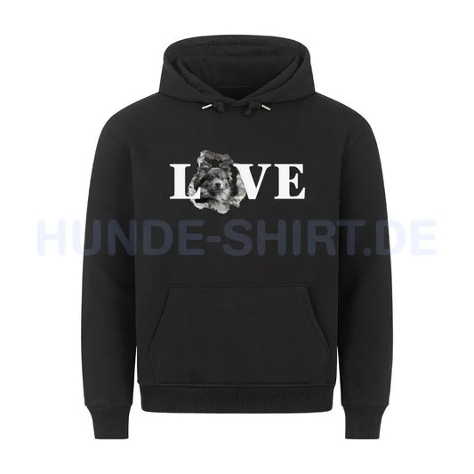 Premium Hoodie "Wolfsspitz - LOVE" Schwarz – hunde-shirt.de