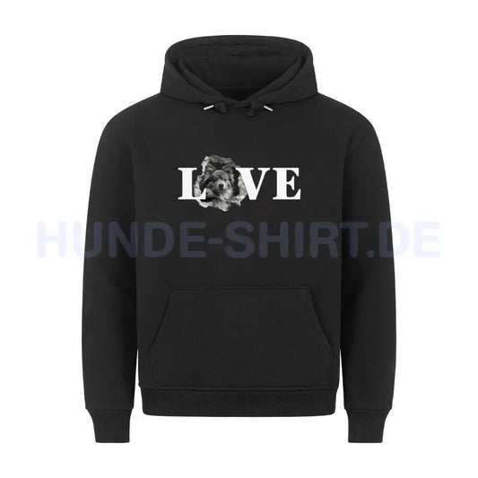 Premium Hoodie "Wolfsspitz - LOVE" Schwarz – hunde-shirt.de