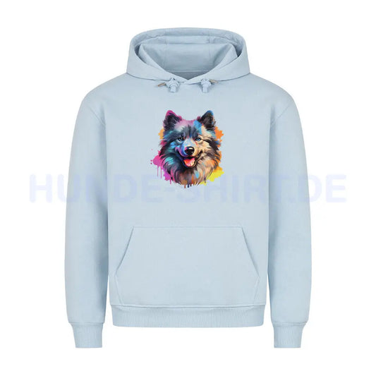 Premium Hoodie "Wolfsspitz - Paint" Babyblau – hunde-shirt.de