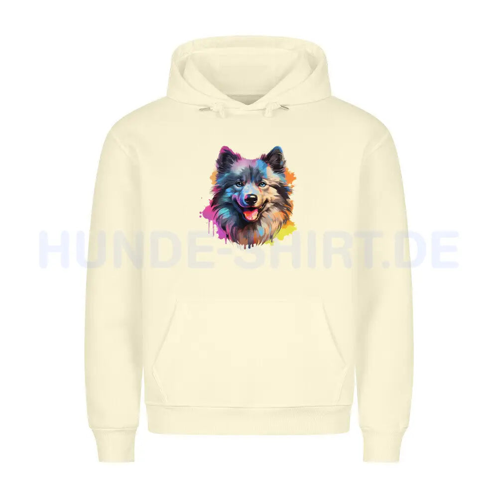 Premium Hoodie "Wolfsspitz - Paint" Beige – hunde-shirt.de