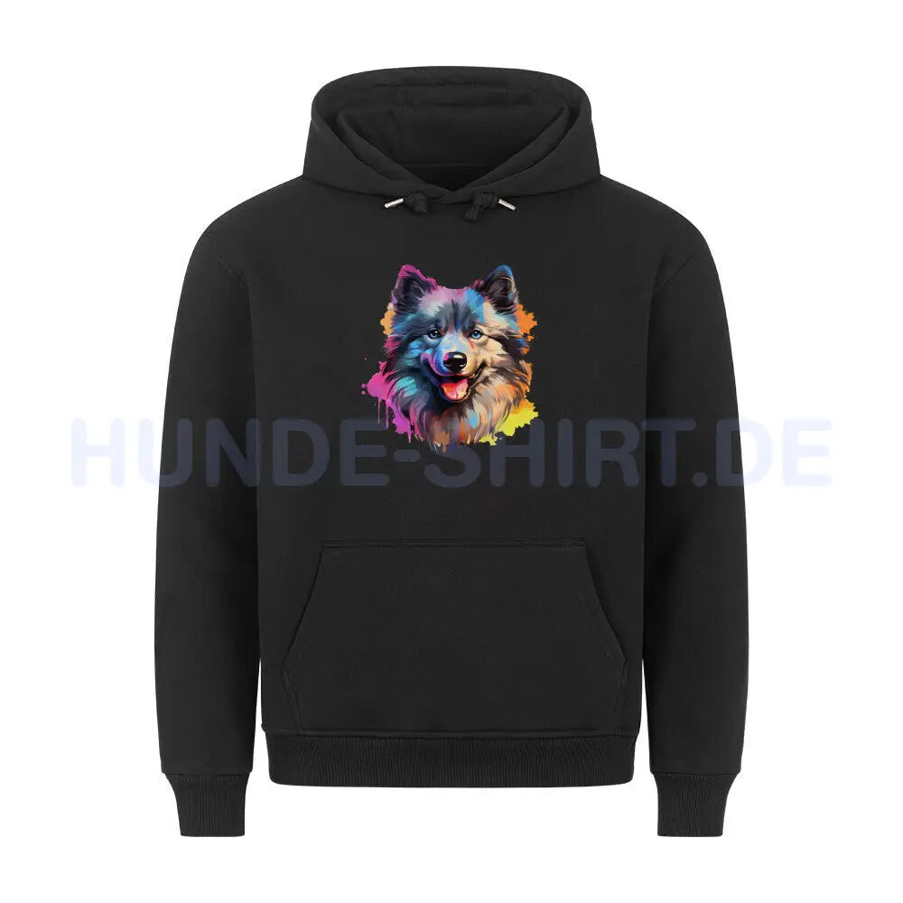 Premium Hoodie "Wolfsspitz - Paint" Schwarz – hunde-shirt.de