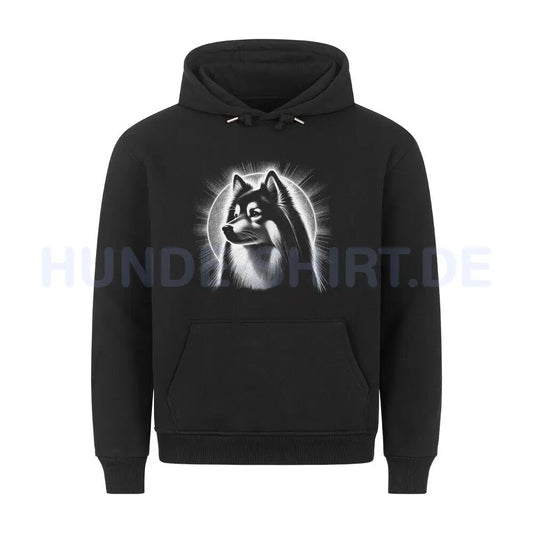 Premium Hoodie "Wolfsspitz - Shine" Schwarz – hunde-shirt.de