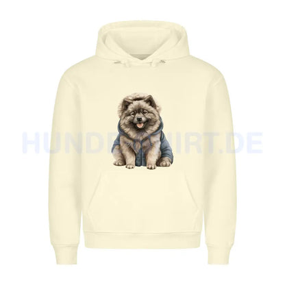 Premium Hoodie "Wolfsspitz - Winter" Beige – hunde-shirt.de