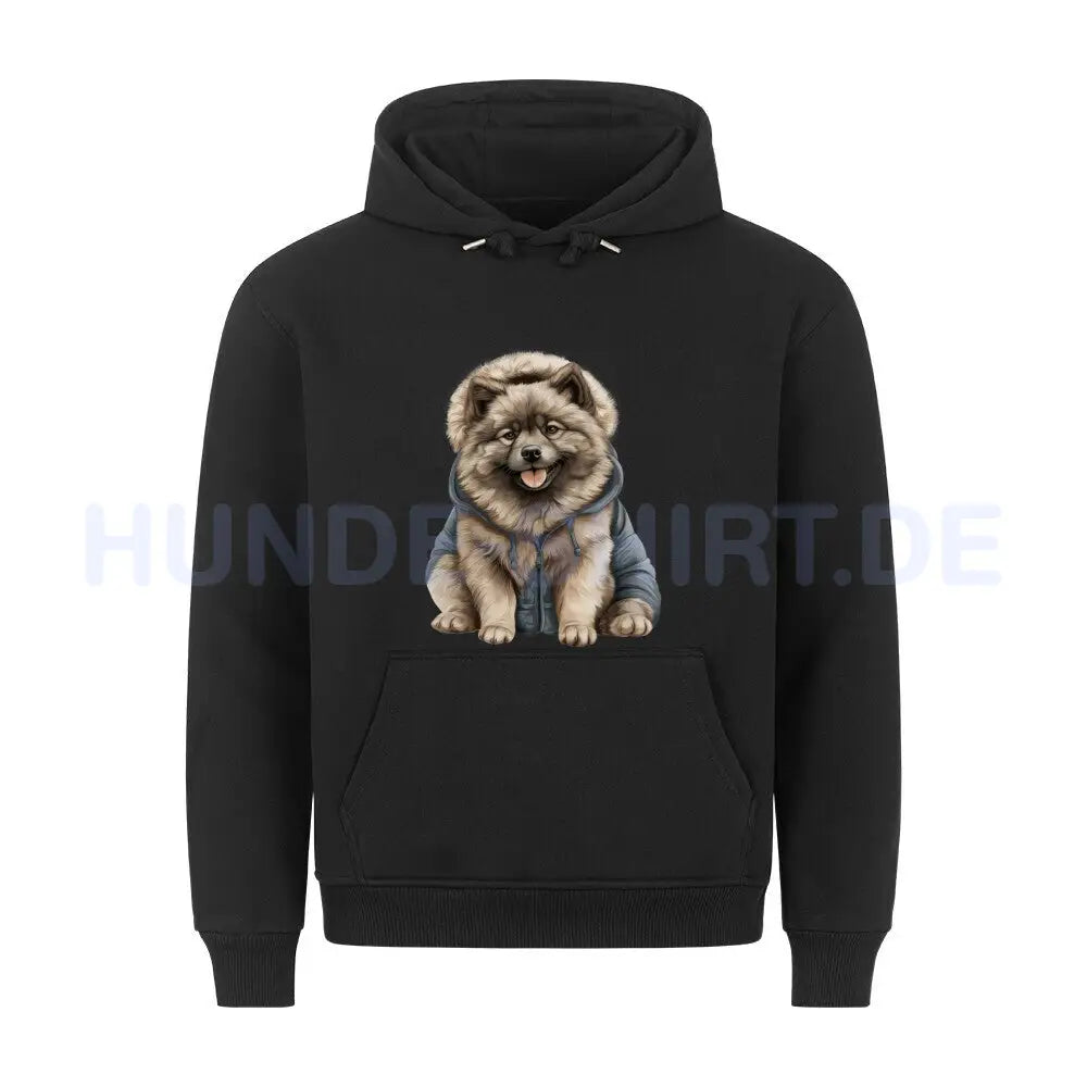 Premium Hoodie "Wolfsspitz - Winter" Schwarz – hunde-shirt.de