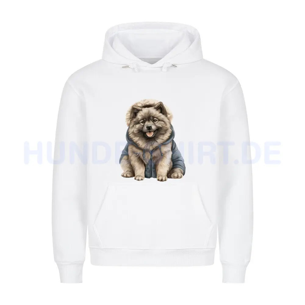 Premium Hoodie "Wolfsspitz - Winter" Weiß – hunde-shirt.de