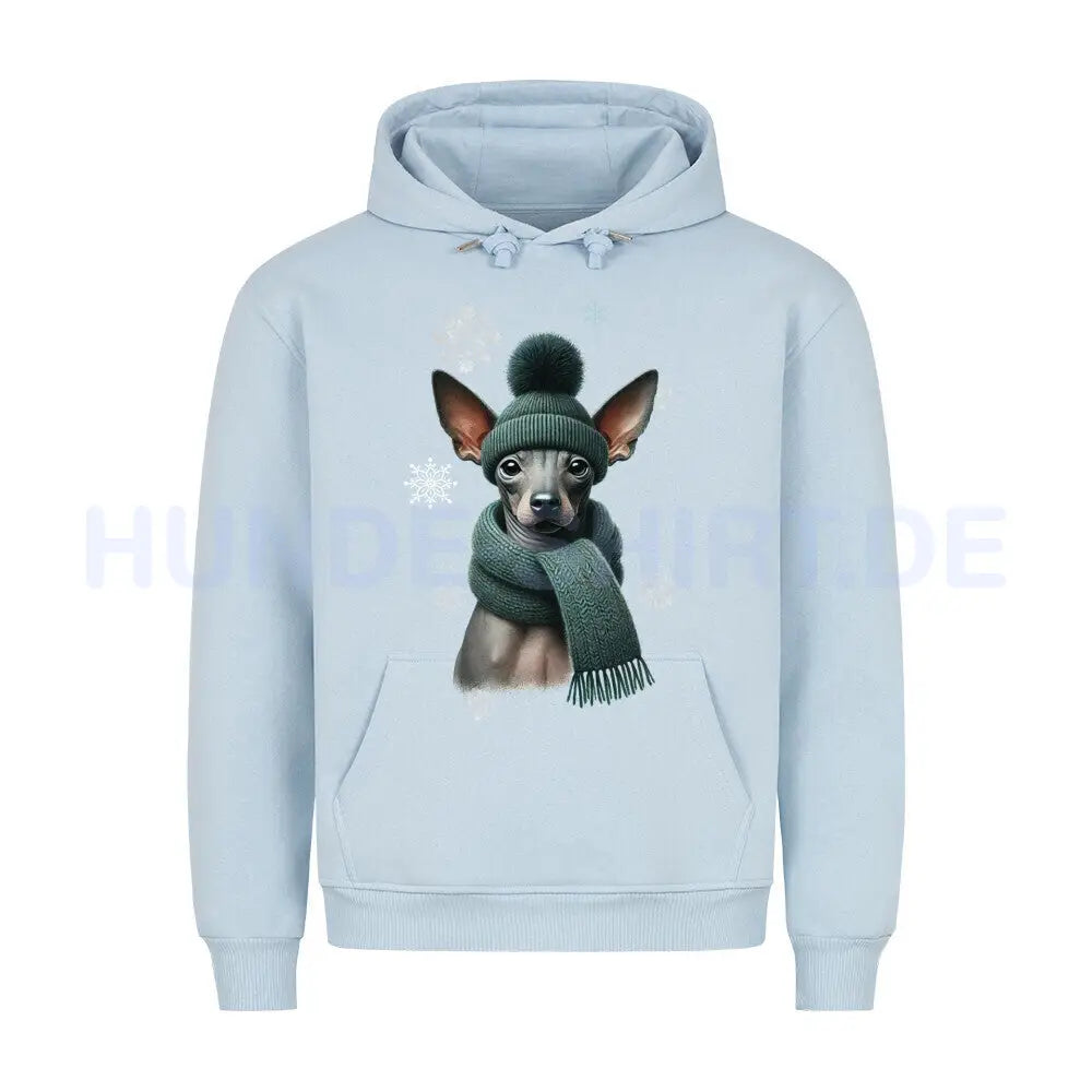 Premium Hoodie "Xolo Winter" Babyblau – hunde-shirt.de