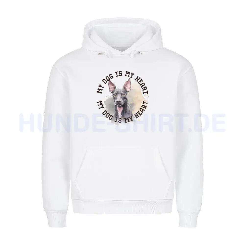 Premium Hoodie "Xoloitzcuintle HEART" Weiß – hunde-shirt.de