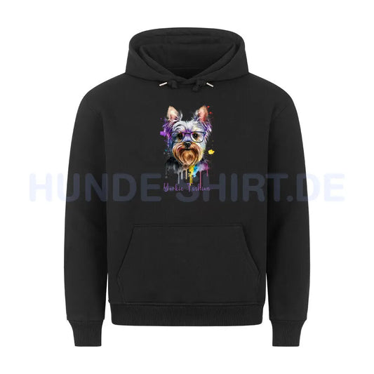 Premium Hoodie "Yorkie Fashion" Schwarz – hunde-shirt.de