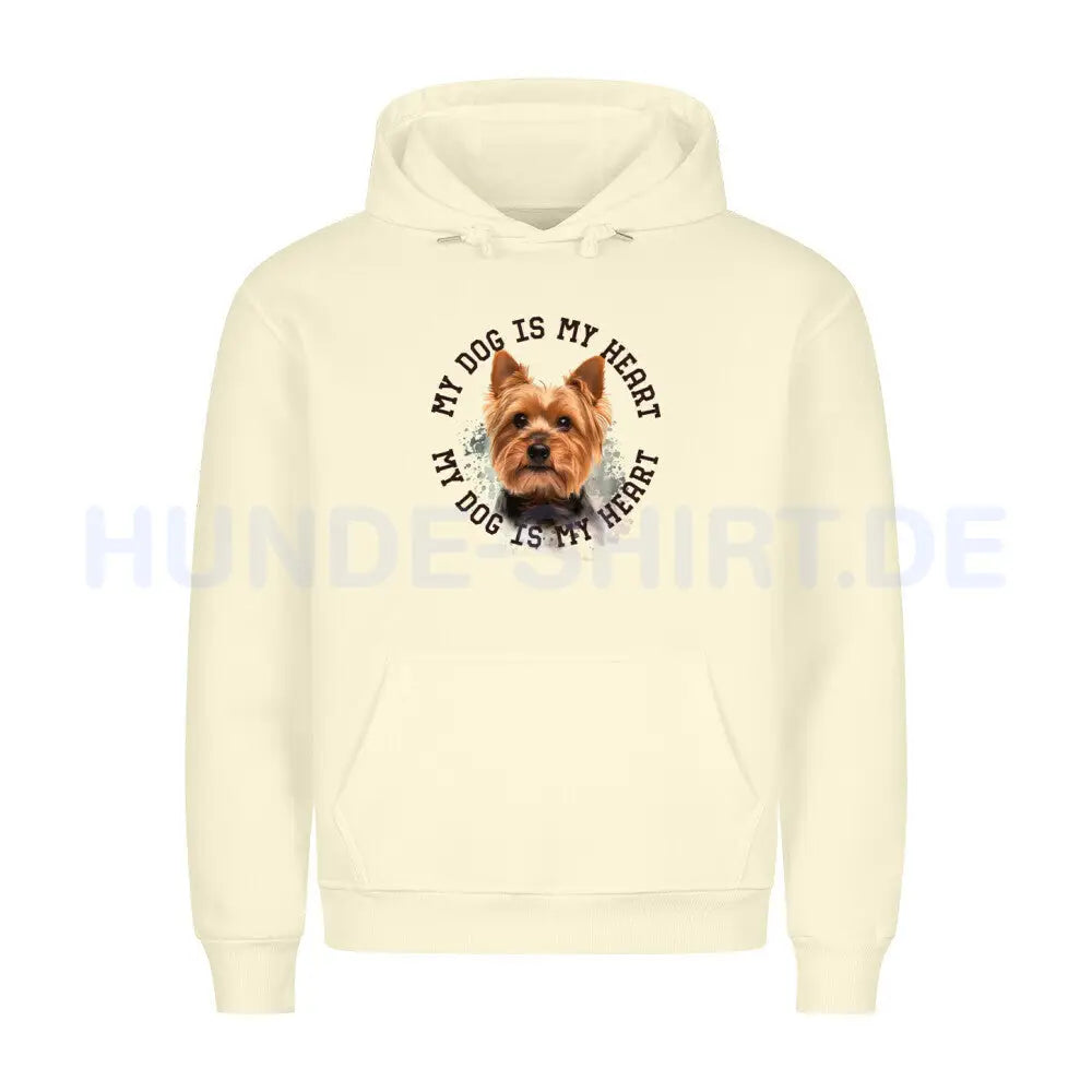 Premium Hoodie "Yorkshire Terrier HEART" Beige – hunde-shirt.de