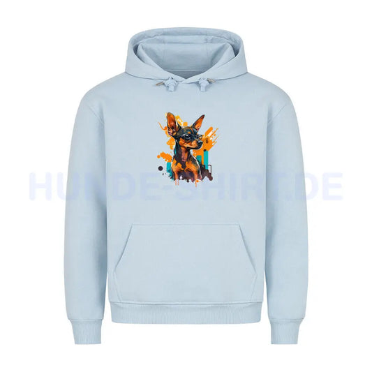 Premium Hoodie "Zwergpinscher - Art" Babyblau – hunde-shirt.de