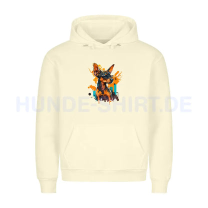 Premium Hoodie "Zwergpinscher - Art" Beige – hunde-shirt.de