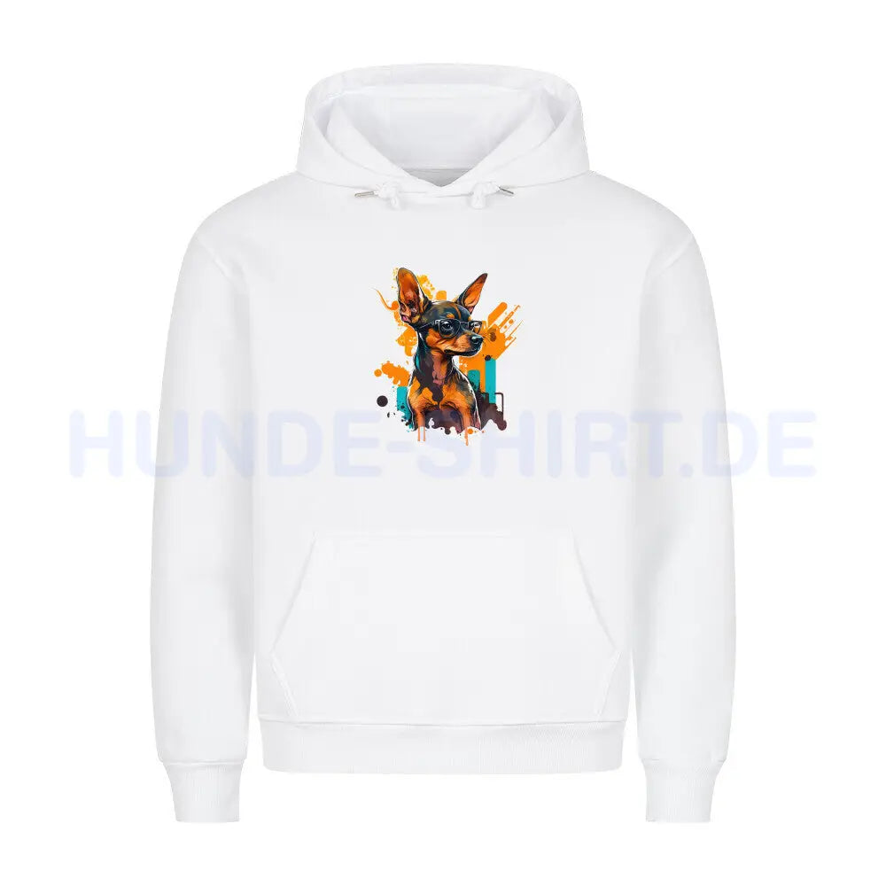 Premium Hoodie "Zwergpinscher - Art" Weiß – hunde-shirt.de