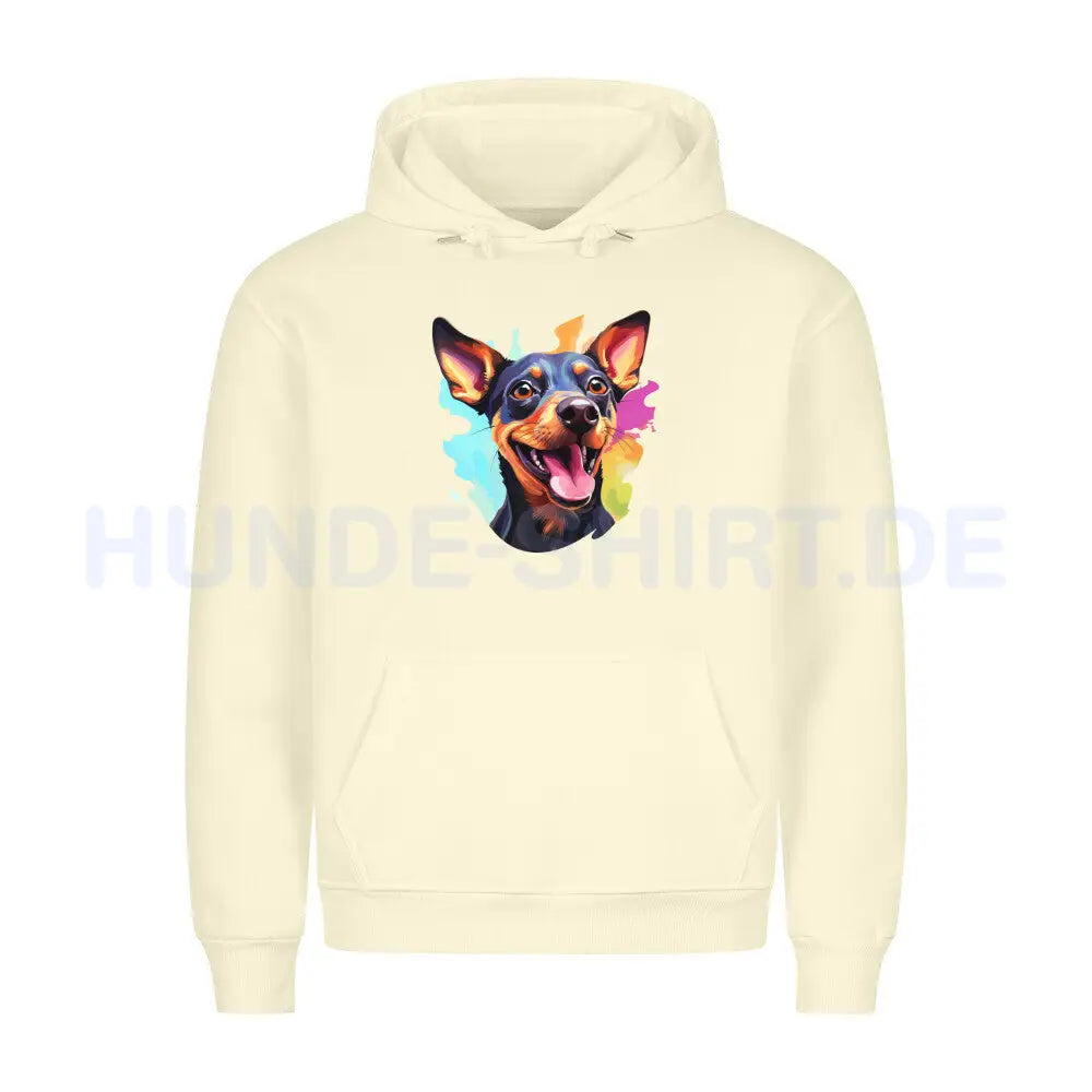 Premium Hoodie "Zwergpinscher - FUN" Beige – hunde-shirt.de