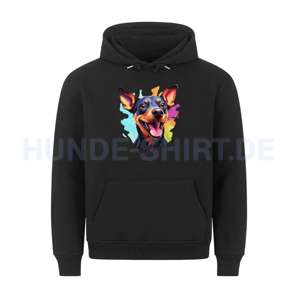 Premium Hoodie "Zwergpinscher - FUN" Schwarz – hunde-shirt.de