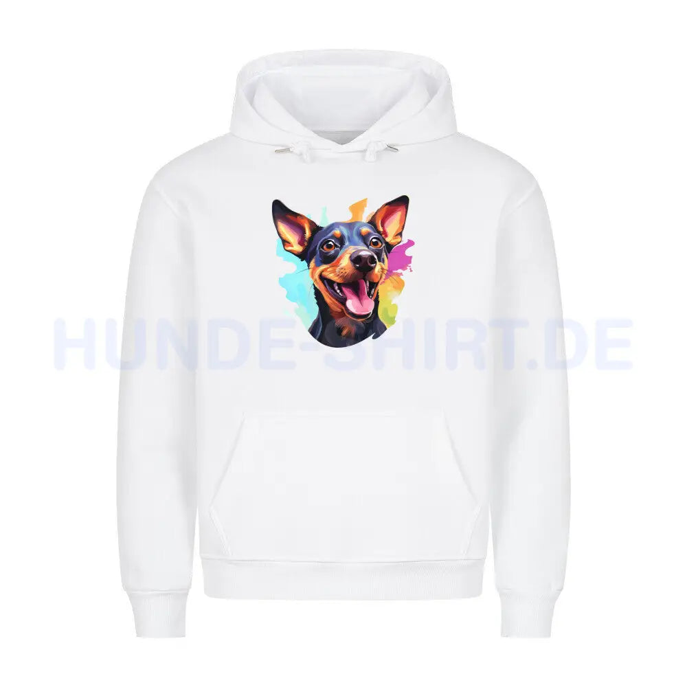 Premium Hoodie "Zwergpinscher - FUN" Weiß – hunde-shirt.de