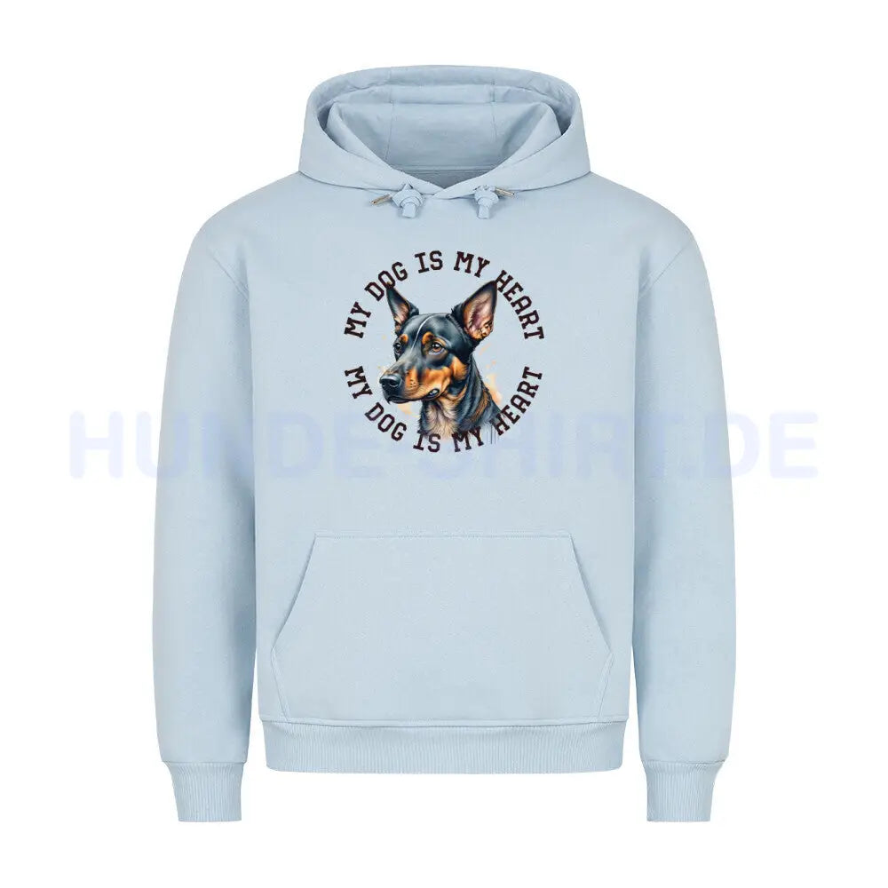 Premium Hoodie "Zwergpinscher HEART 2" Babyblau – hunde-shirt.de