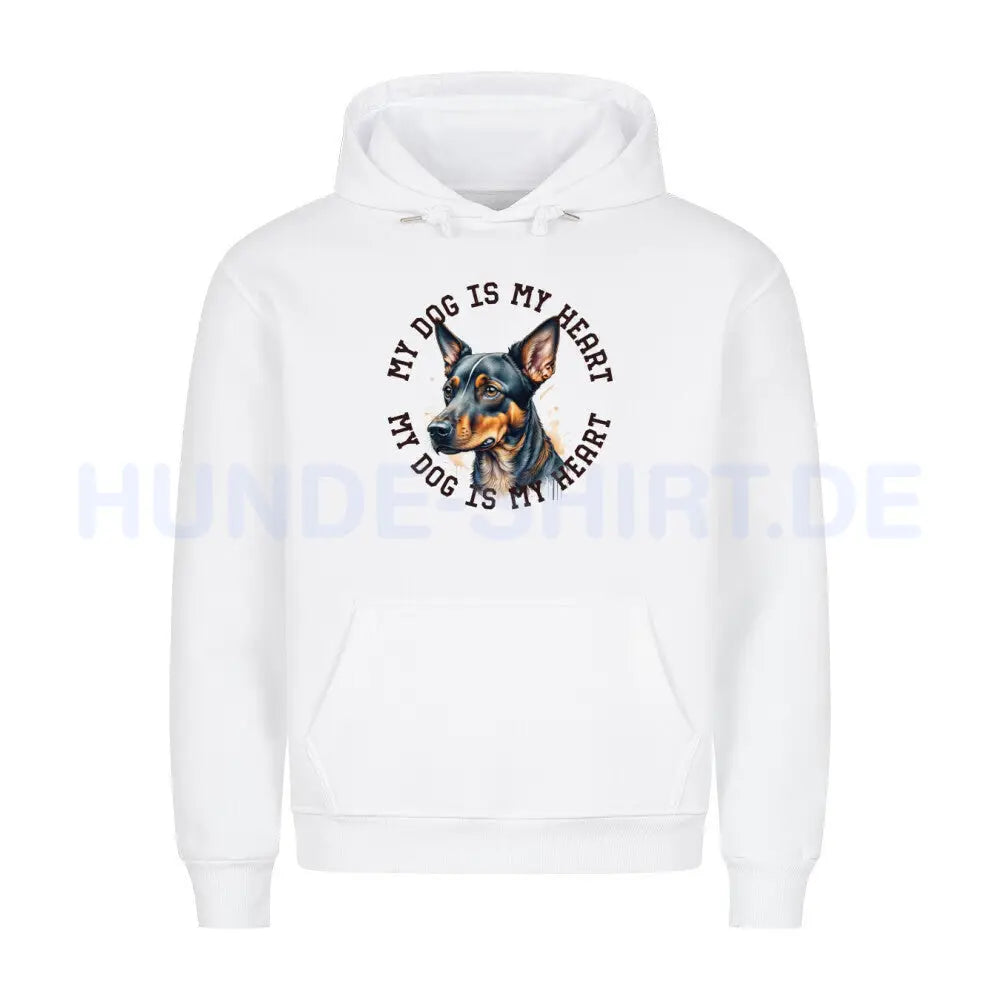 Premium Hoodie "Zwergpinscher HEART 2" Weiß – hunde-shirt.de