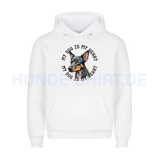 Premium Hoodie "Zwergpinscher HEART 2" Weiß – hunde-shirt.de