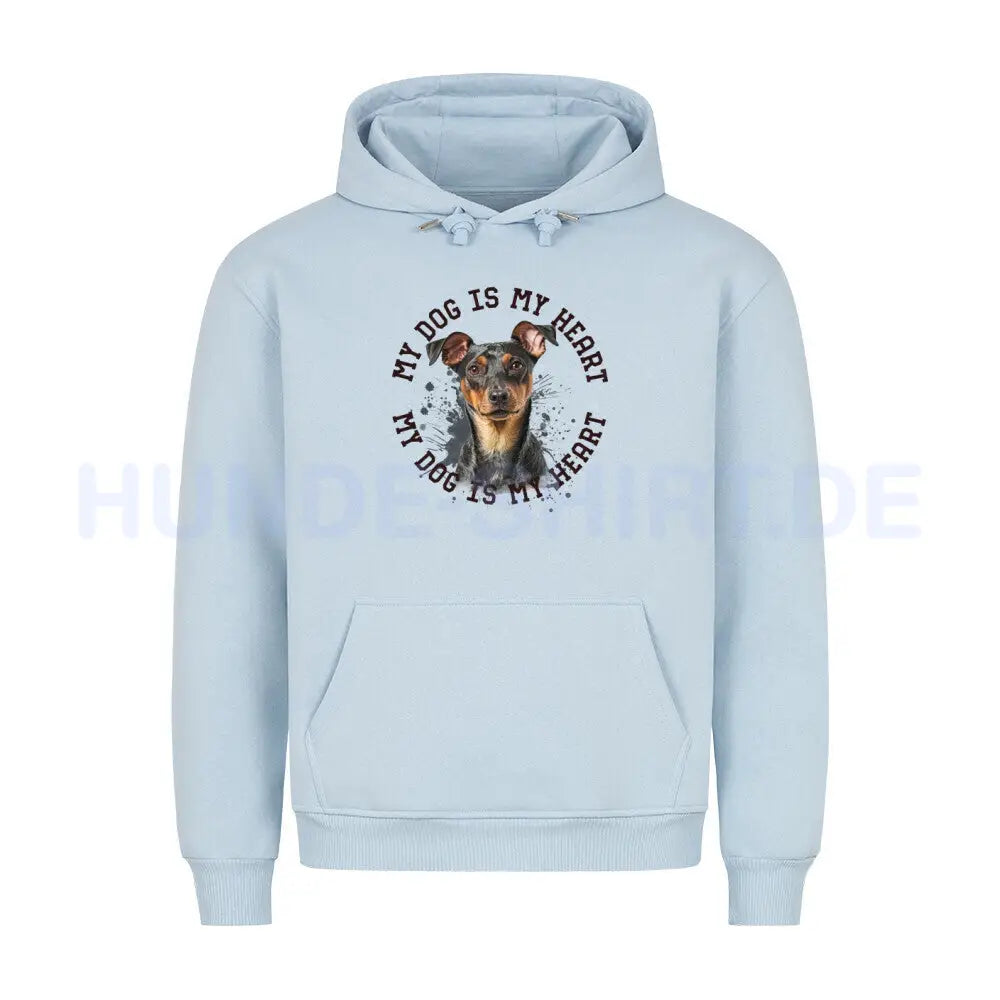 Premium Hoodie "Zwergpinscher HEART" Babyblau – hunde-shirt.de