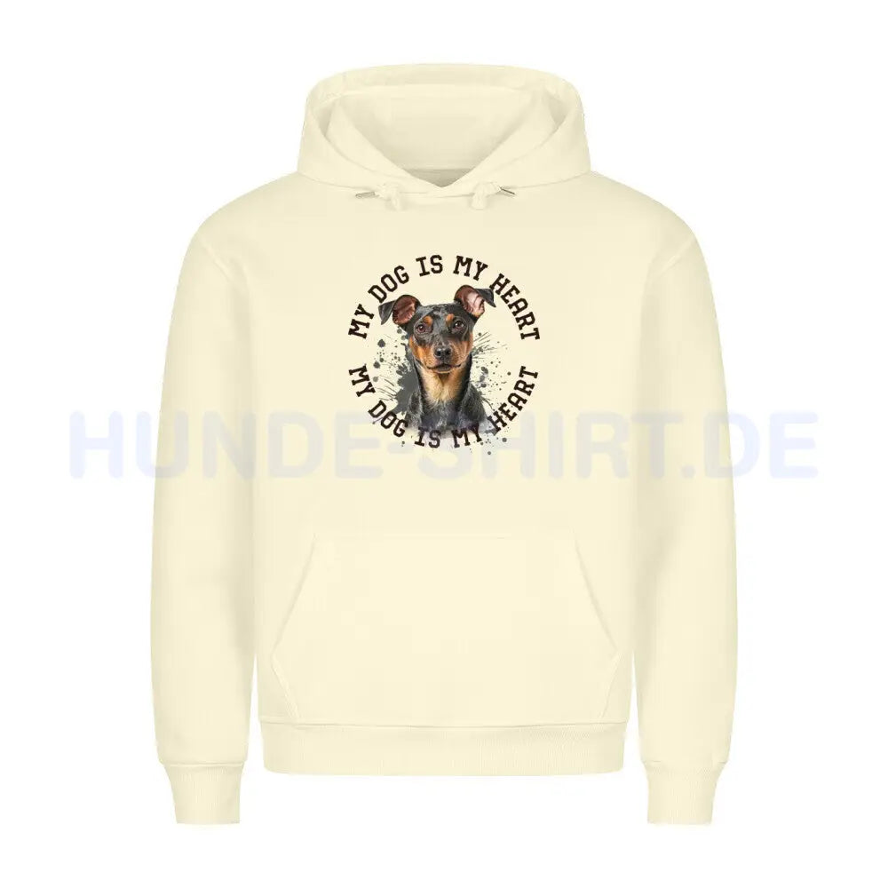 Premium Hoodie "Zwergpinscher HEART" Beige – hunde-shirt.de