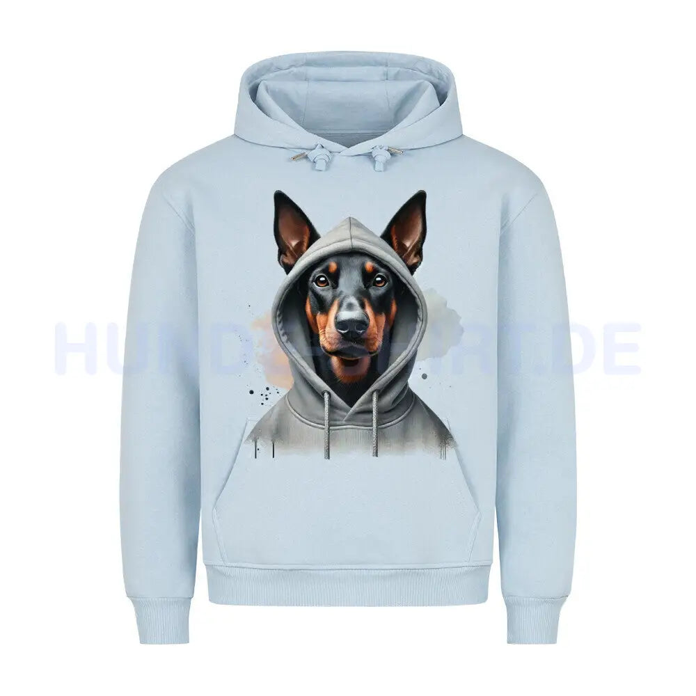 Premium Hoodie "Zwergpinscher Hooded" Babyblau – hunde-shirt.de