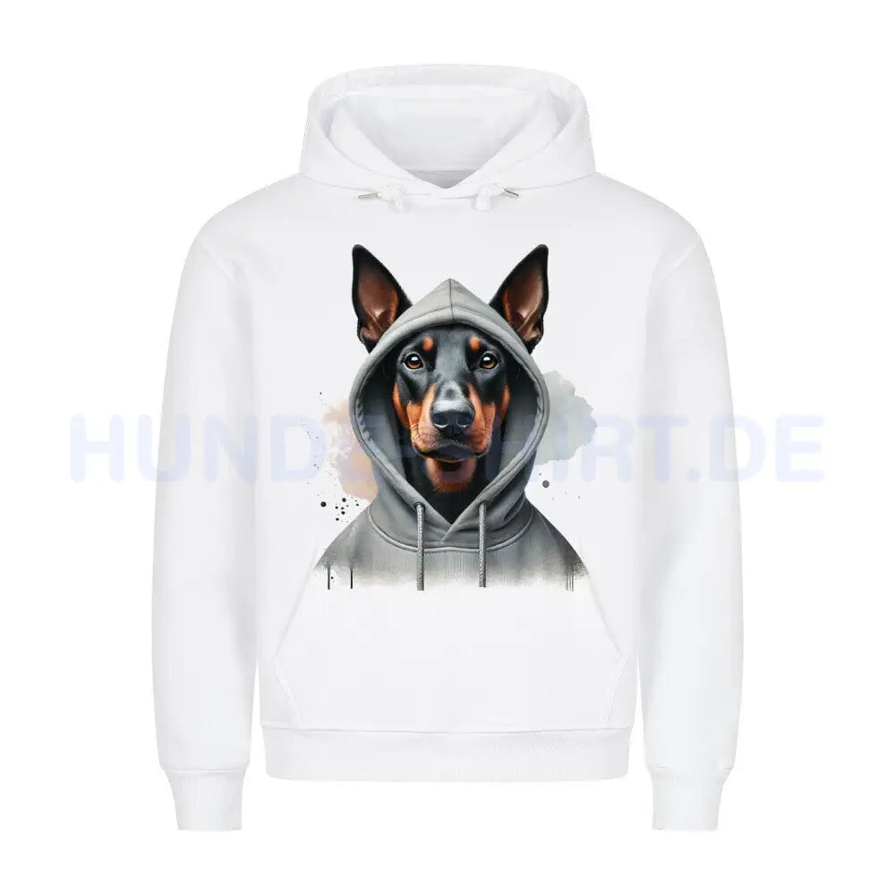 Premium Hoodie "Zwergpinscher Hooded" Weiß – hunde-shirt.de